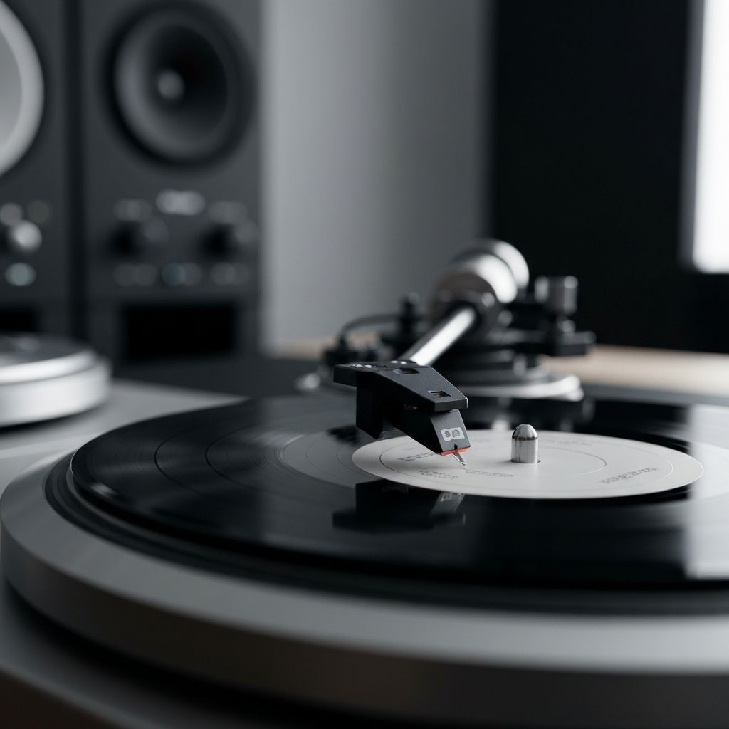 Nadel über Schallplattenrille